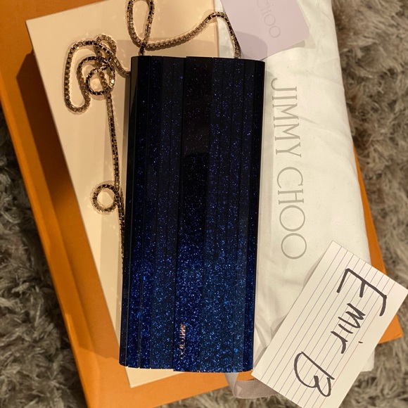 Fabulous Ombré (Navy to Blue) JIMMY CHOO Crossbody/Clutch - Picture 7 of 9